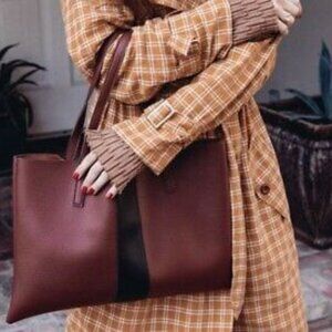 Vince Camuto Minimalist Vegan Leather Luck Tote | Red Desert